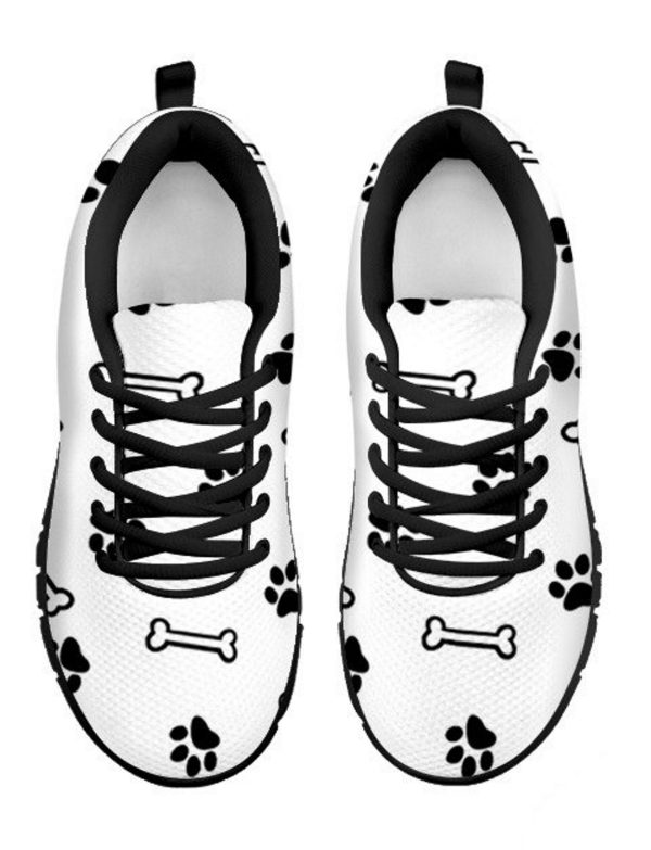 Women's Dog Paw Print Sneakers, Low Top Running Shoes, Custom Athletic Gifts for Dog Lovers - Image 3