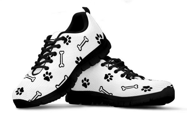 Women's Dog Paw Print Sneakers, Low Top Running Shoes, Custom Athletic Gifts for Dog Lovers - Image 2