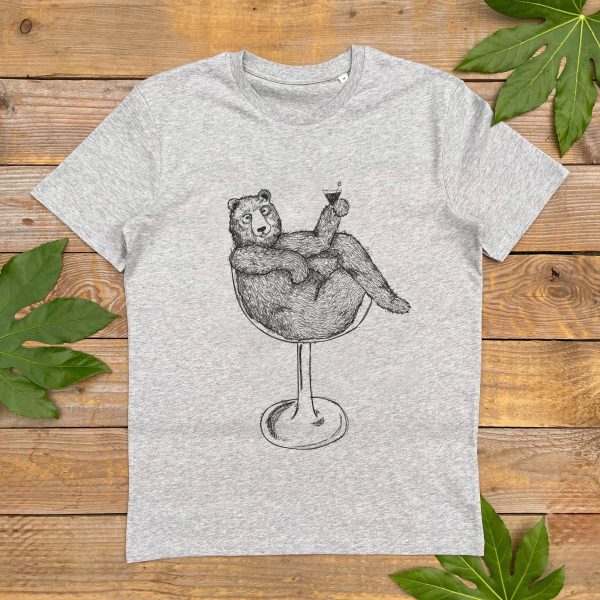 Cocktail Bear T-shirt  cool bear tshirt  gift for him  graphic - Image 3