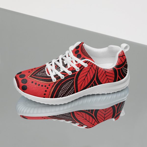 Red Flower Sneakers | Custom Sneakers Coloring | Pilates Yoga Workout Shoes | Festive Comfortable Womens Floral Shoes | Walking Dance