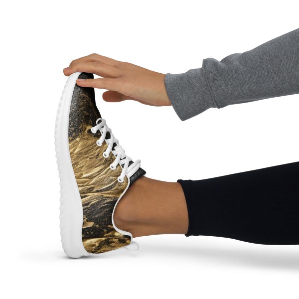 Black Gold Sneakers | Custom Art Design Shoes |  Yoga Sneakers | Kung Fu Shoes | Best Comfortable Sneakers | Comfy Soft Fit | Tai Chi Shoes - Image 3